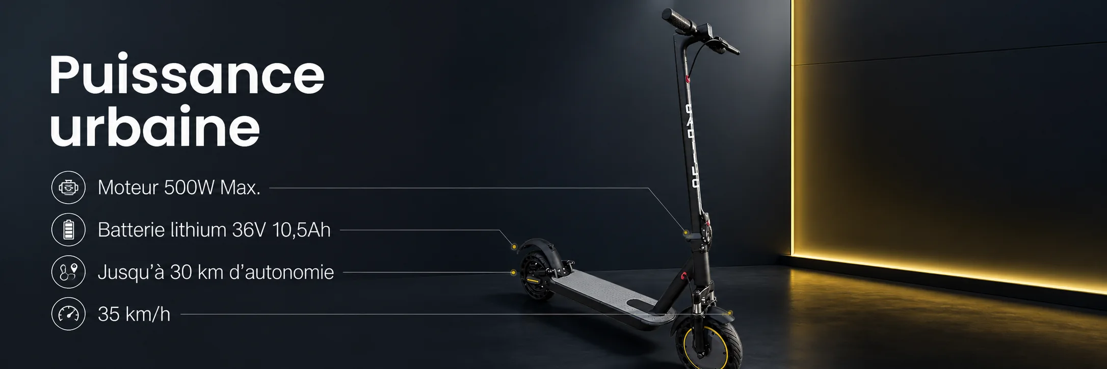 Trottinette Électrique AOVOPRO Tmax - CADIILO — puissance et autonomie