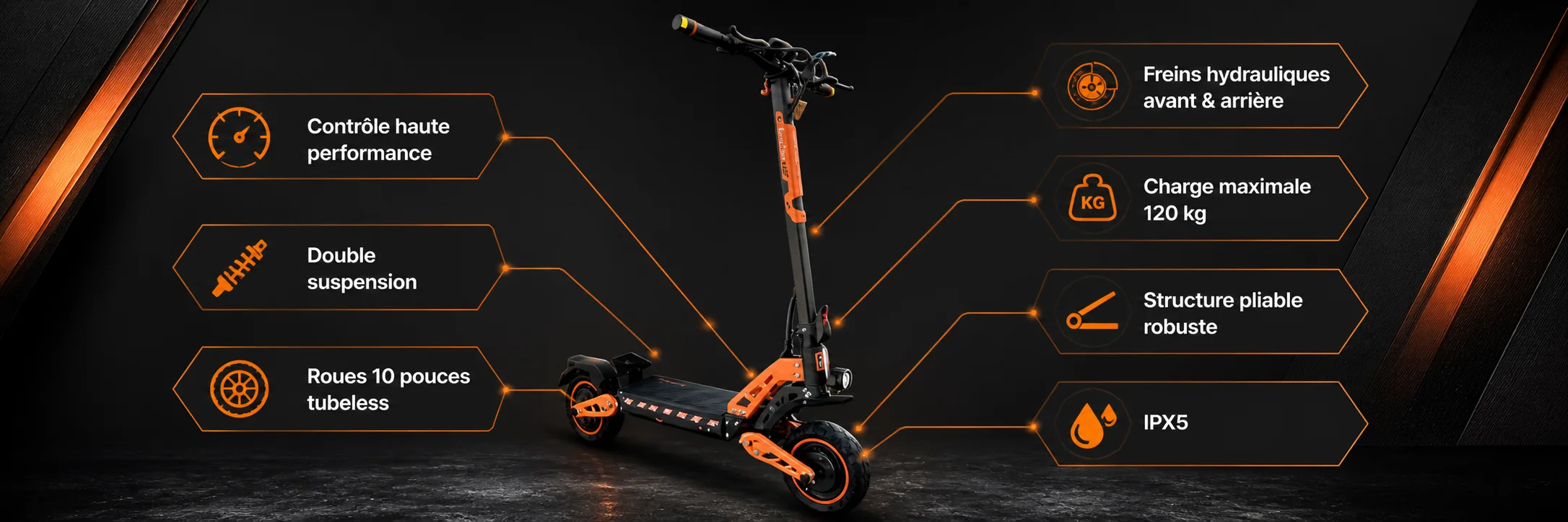 Trottinette Électrique DRIVETRON DT10 PRO 52V — dimensions et ergonomie