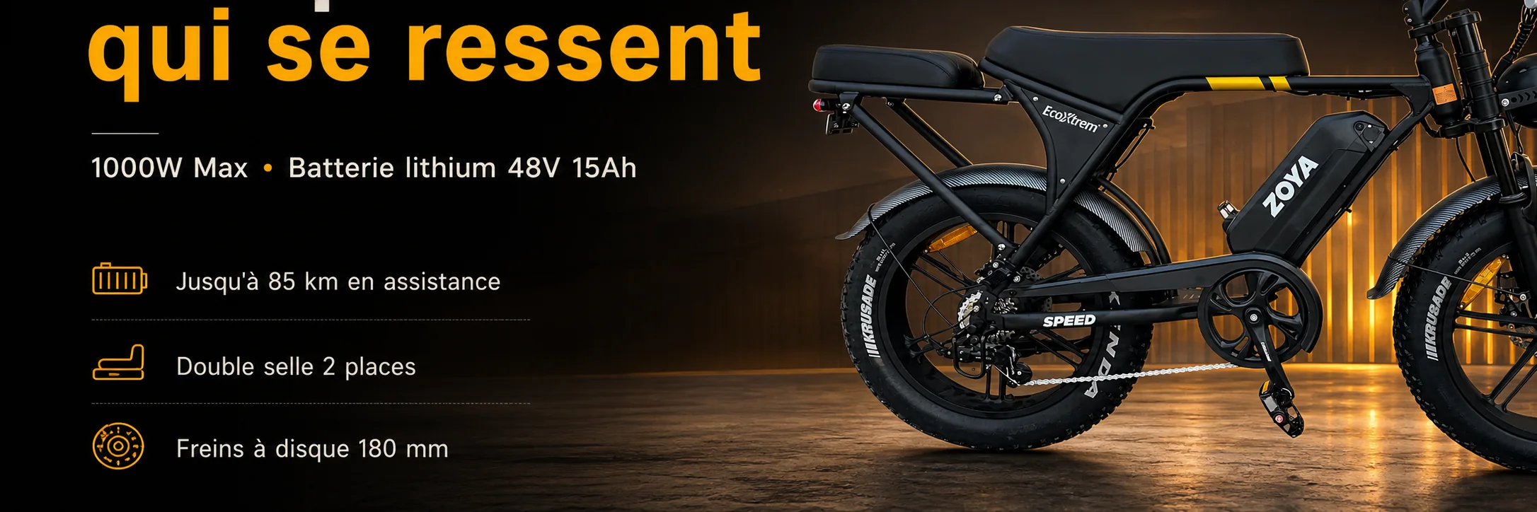 Vélo Électrique ZOYA PLUS 48V 1000W – ECOXTREM — puissance et autonomie