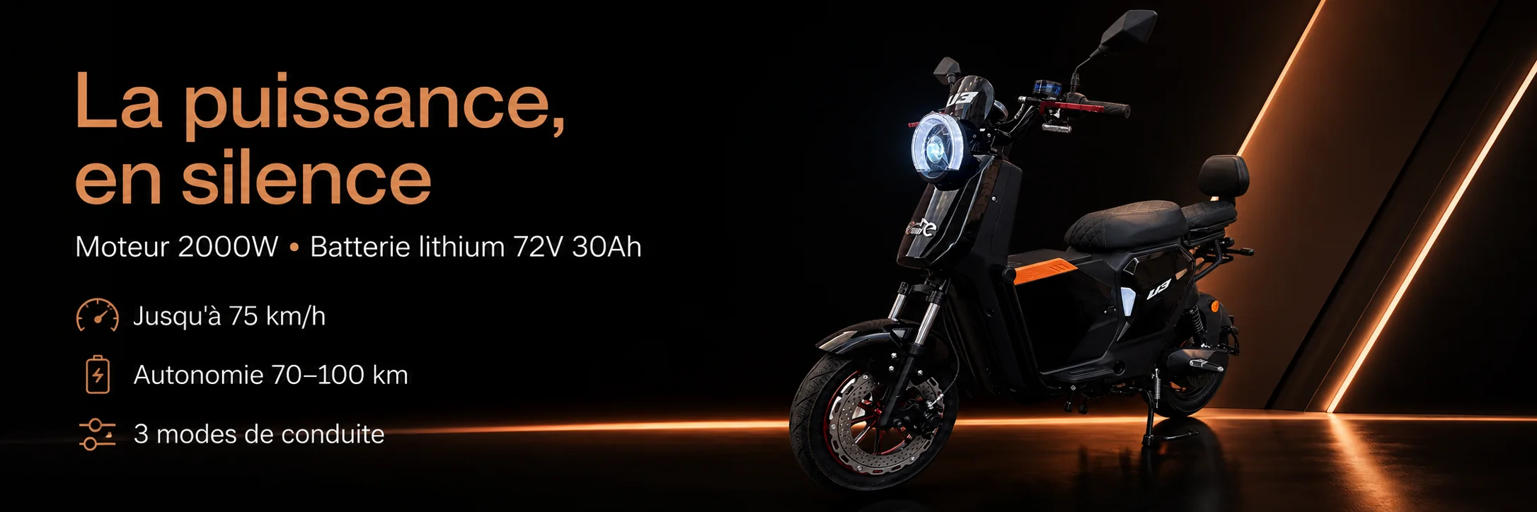 MOTO ÉLECTRIQUE U3 PERFORMANCE 2000W - Emove — puissance et autonomie