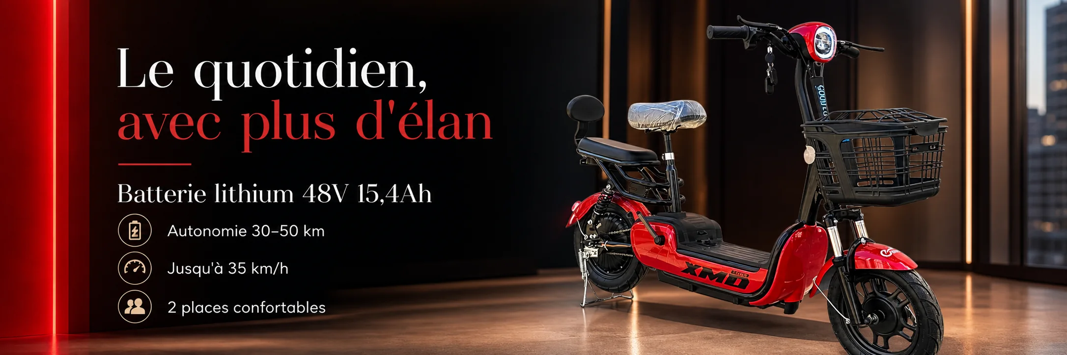 Cyclomoteur XMD 400 Lithium 48V 15Ah – EMOVE — puissance et autonomie