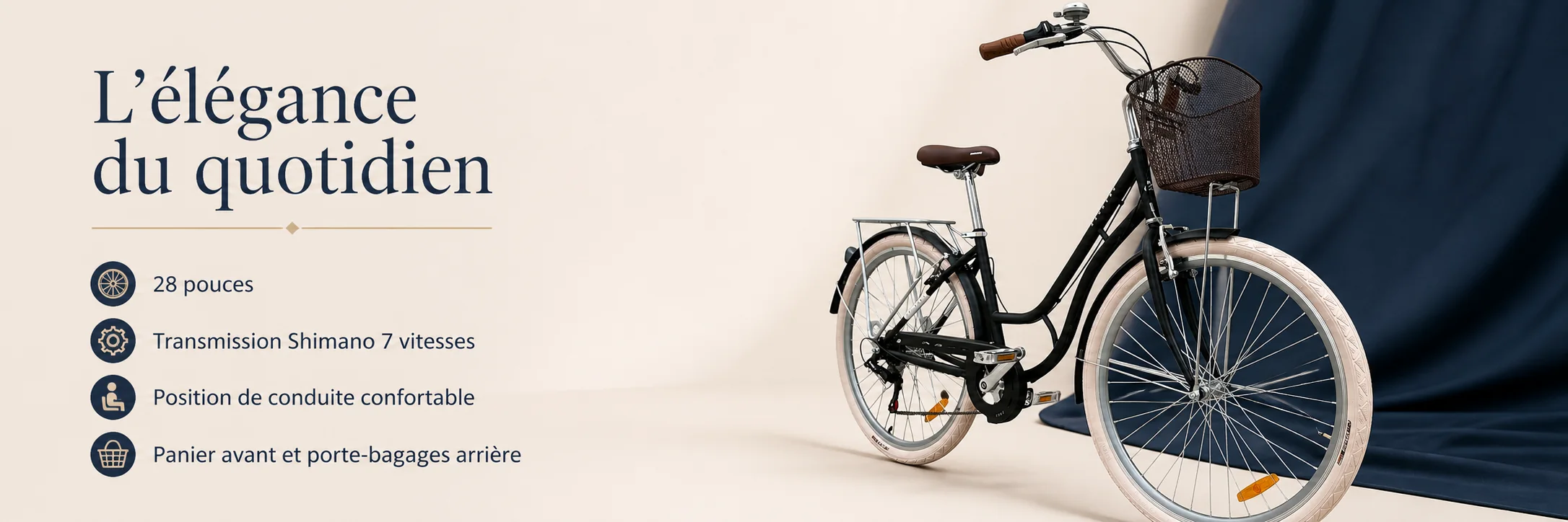 Vélo Madame Classique HAOMENG 28 Pouces — puissance et autonomie