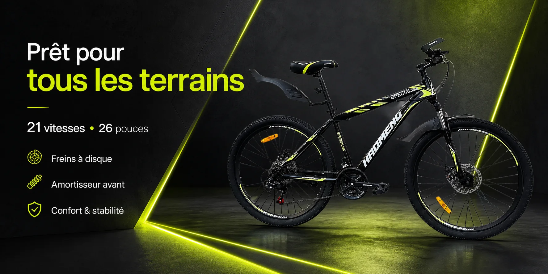 Vélo VTT HAOMENG SPECIAL MTB 26 Pouces — puissance et autonomie