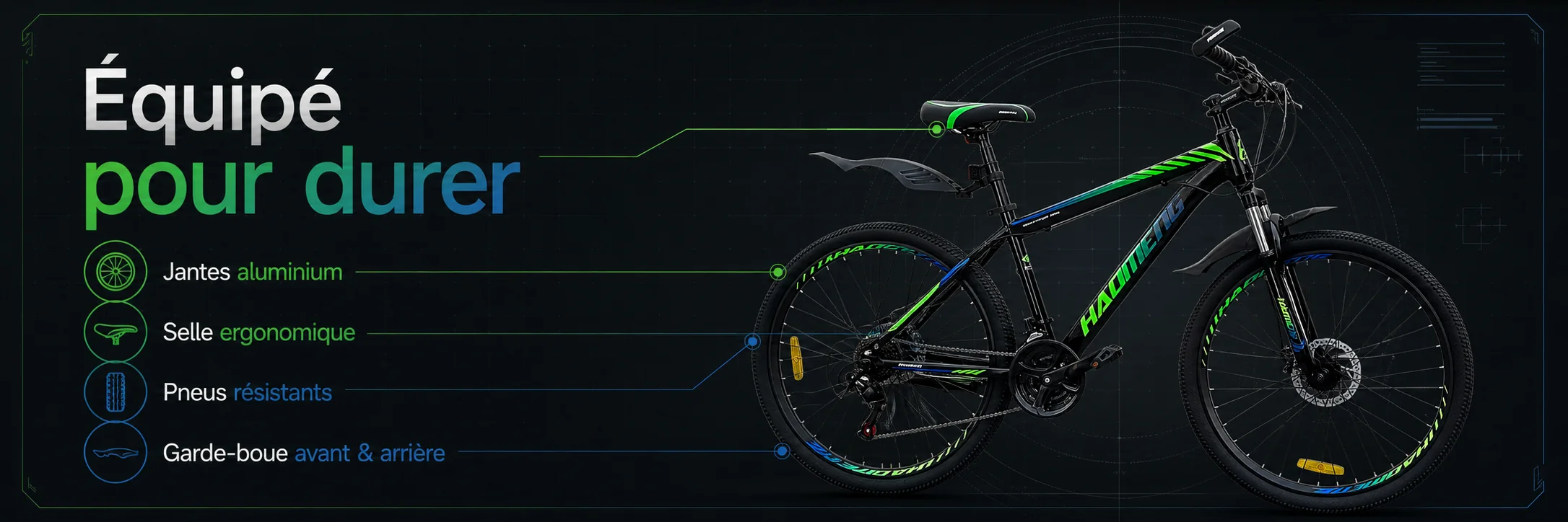 Vélo VTT HAOMENG SPECIAL MTB 27,5 Pouces — dimensions et ergonomie