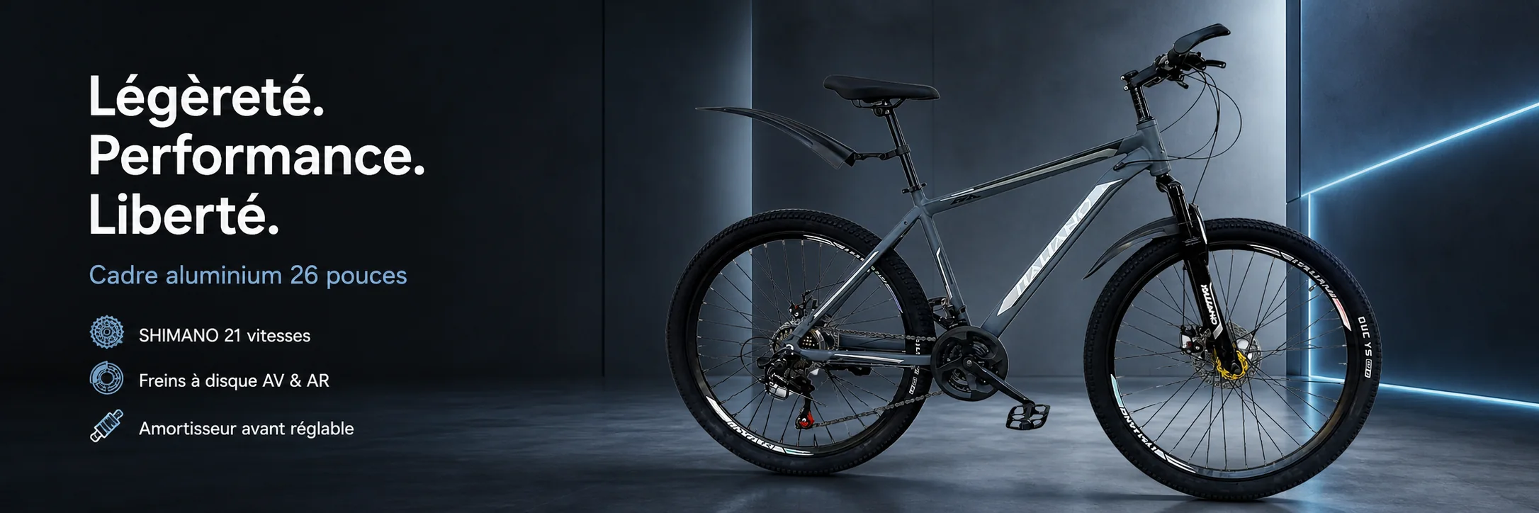 Vélo VTT ALUMINIUM ITALIANO GTR 26 Pouces — puissance et autonomie