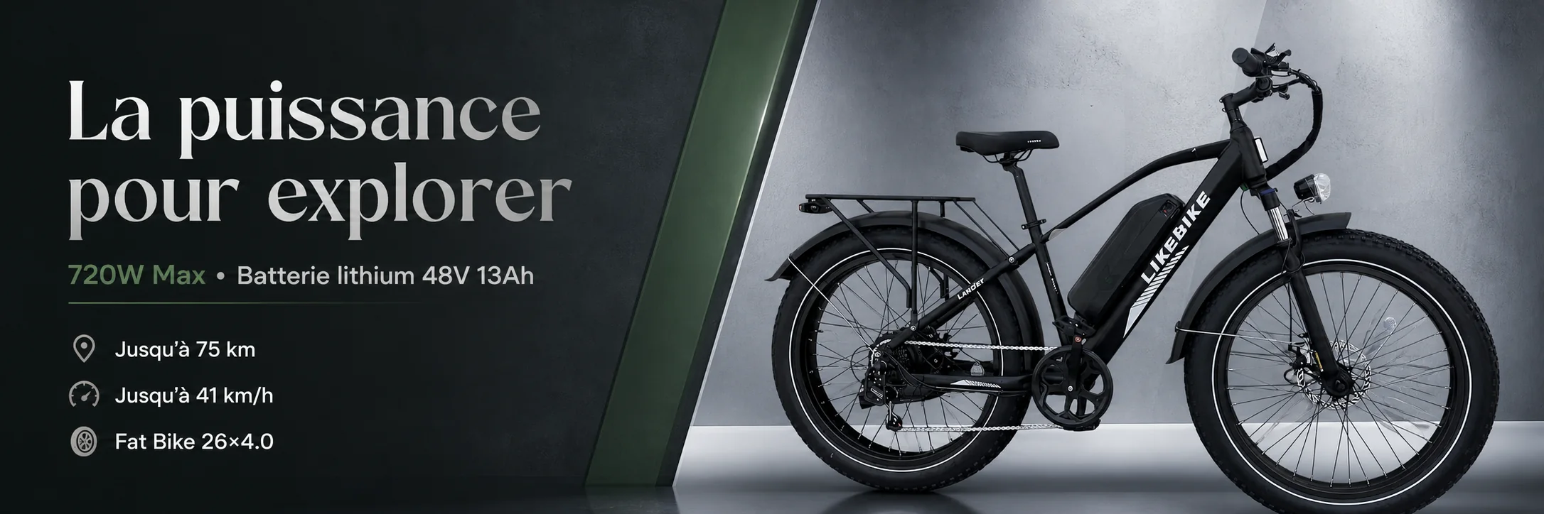 Vélo Électrique Likebike Lander Ebike Pro 48V — puissance et autonomie