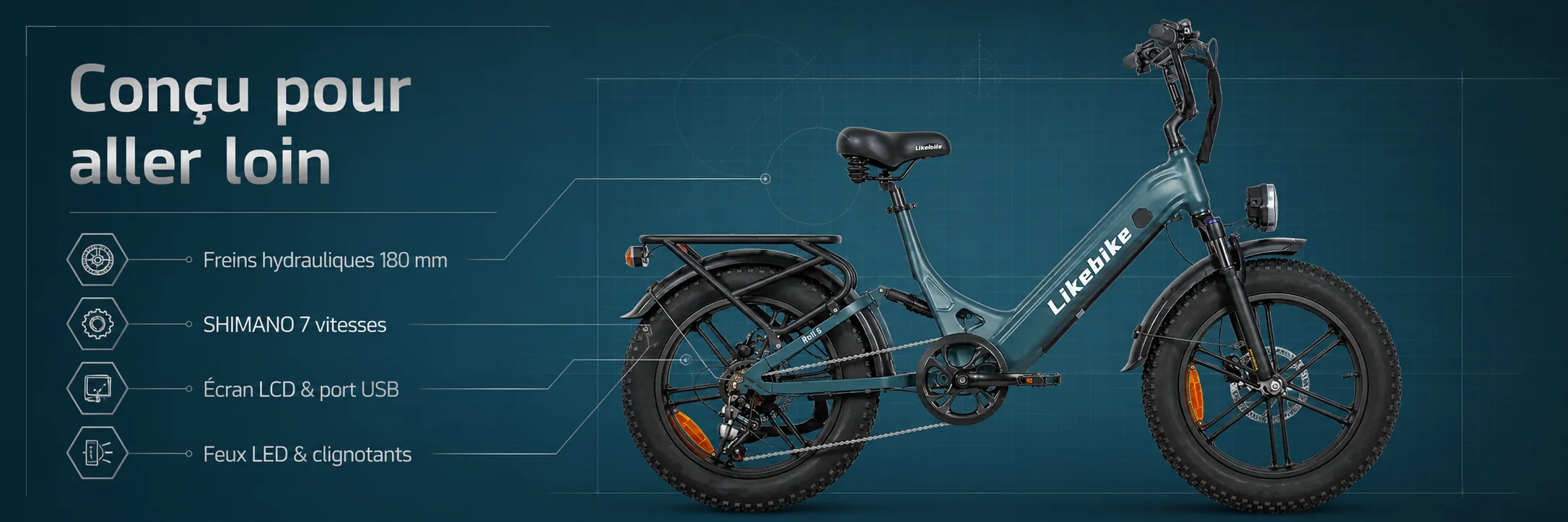 Vélo Électrique Likebike RAIL 5 — dimensions et ergonomie
