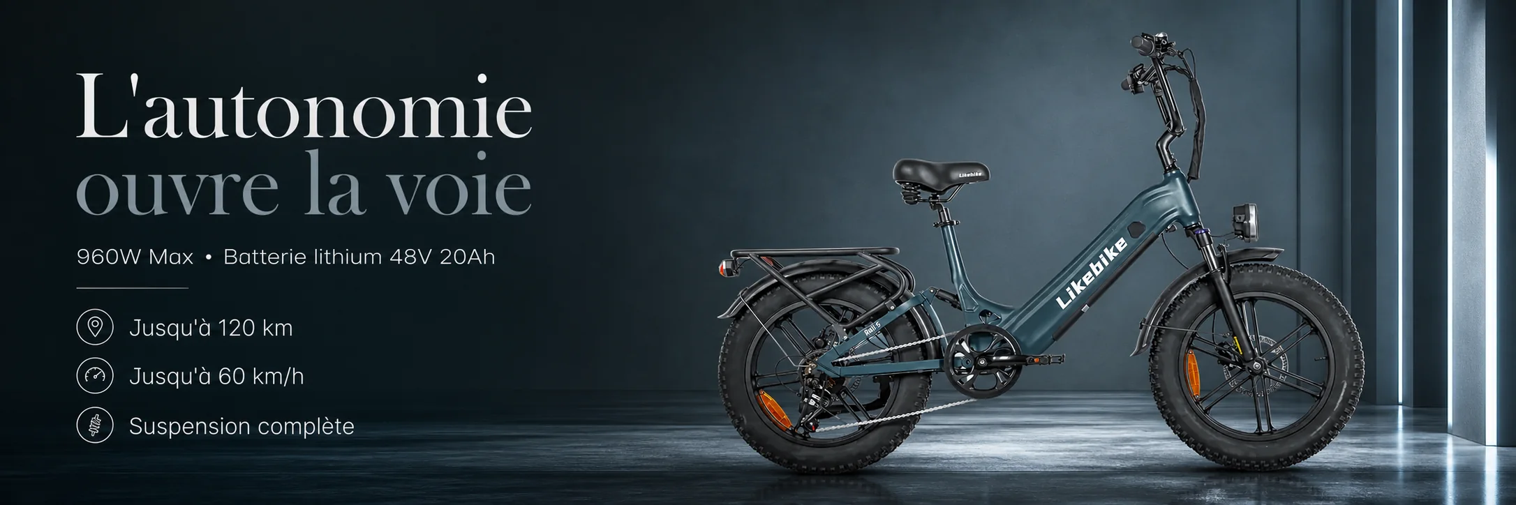 Vélo Électrique Likebike RAIL 5 — puissance et autonomie