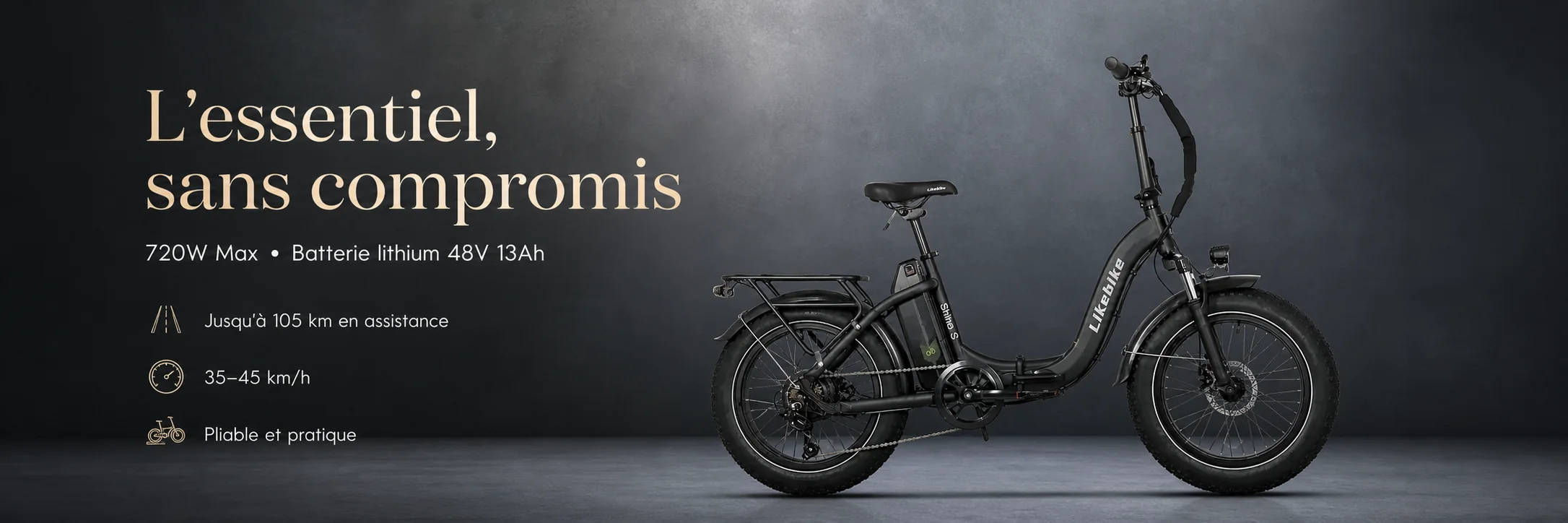 Vélo Électrique SHINE S Professional Focus Pliable 48V - LIKEBIKE — puissance et autonomie