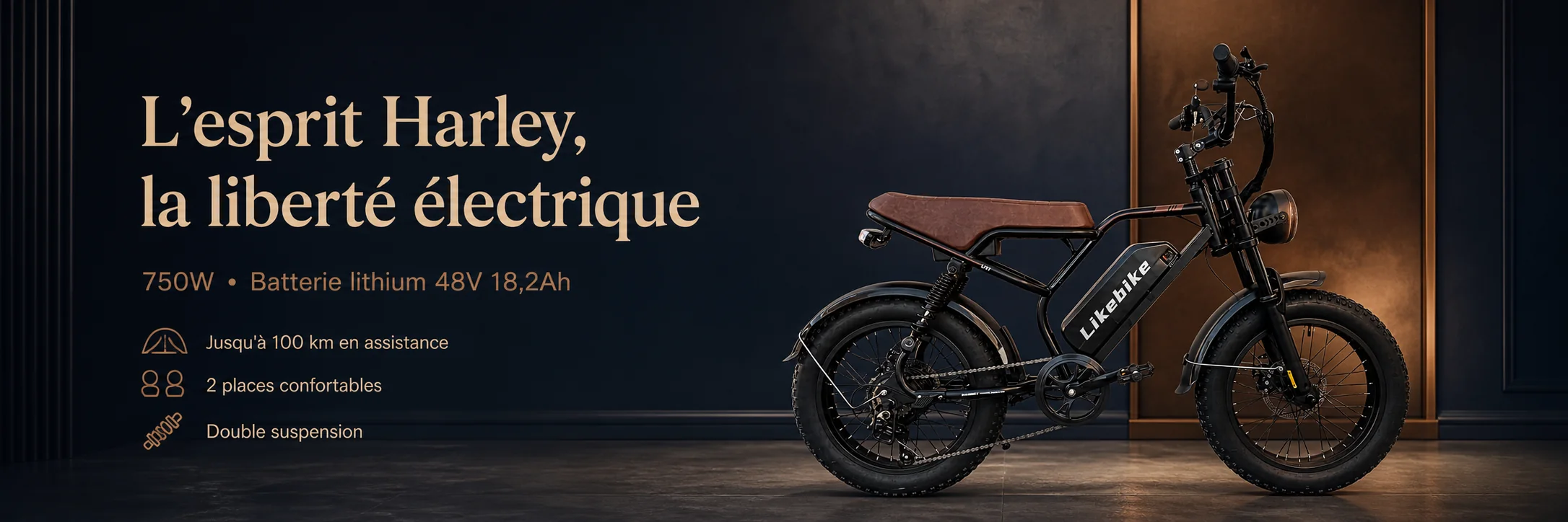 Vélo Électrique U11 HARLEY Professional 48V 750W – LIKEBIKE — puissance et autonomie