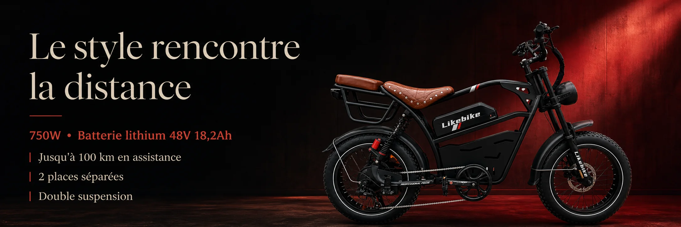 Vélo Électrique U9 Pro HARLEY Professional 48V 750W – LIKEBIKE — puissance et autonomie