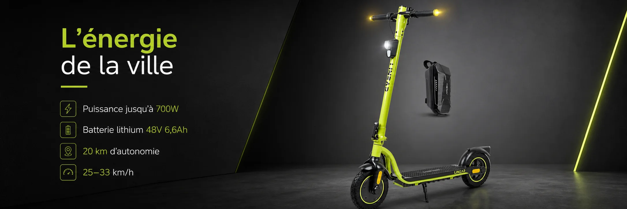 Trottinette Électrique Linear 6.6Ah - ECOXTREM — puissance et autonomie