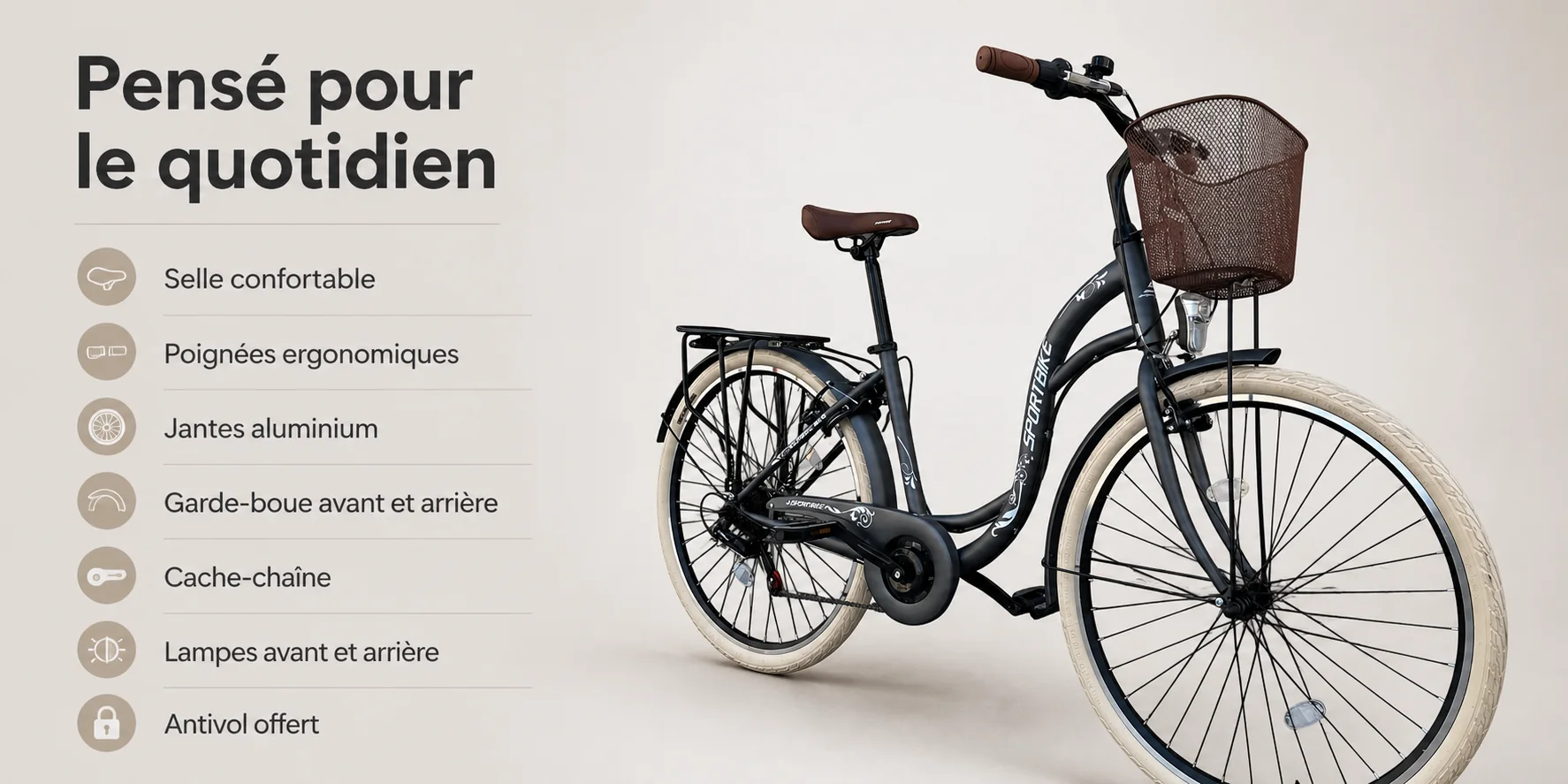 Vélo MADAME PRO SPORT BIKE 28 Pouces — dimensions et ergonomie