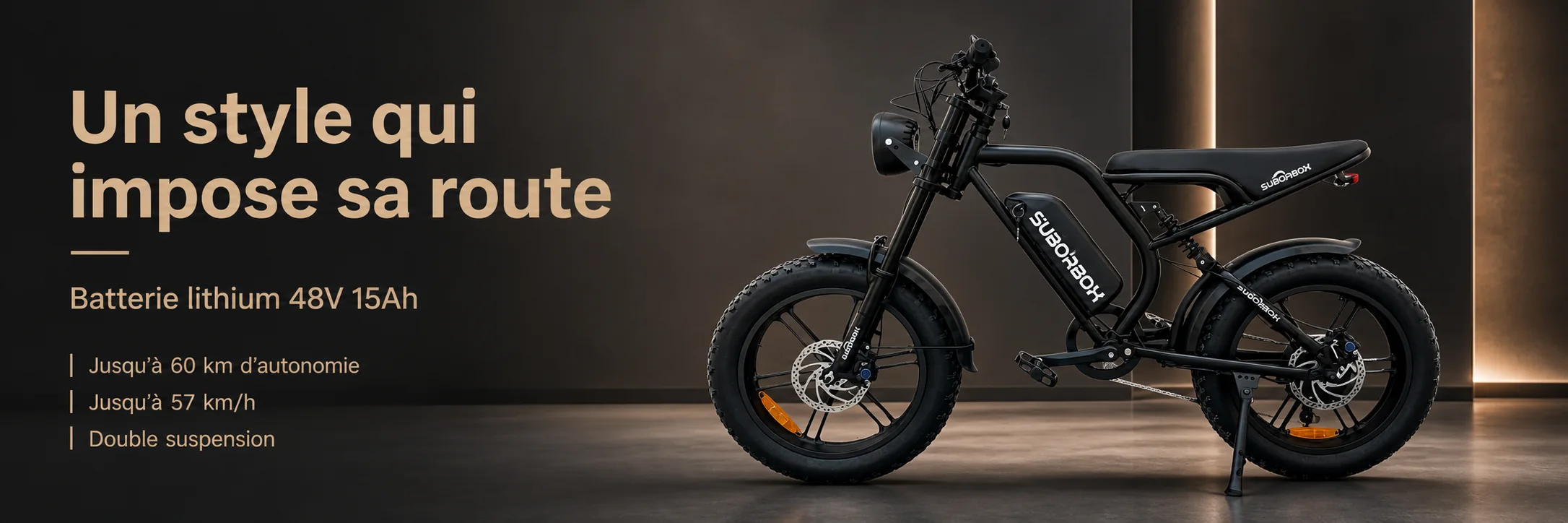 Vélo Électrique K1 HARLEY 48V - SUBORBOX — puissance et autonomie