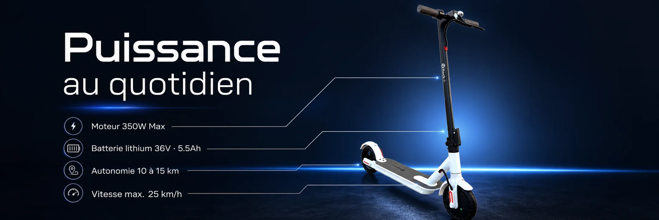 Trottinette Électrique ROCK-I X1 GLIDE — puissance et autonomie